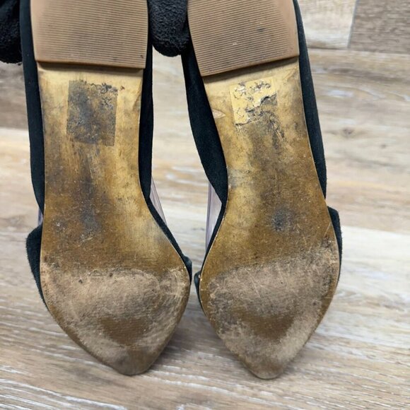 J Crew Factory Zoe D'Orsay Suede Black Flats Women's See Pictures for Sizing - Picture 4 of 6